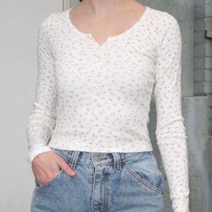 Brandy Melville pink floral long sleeve